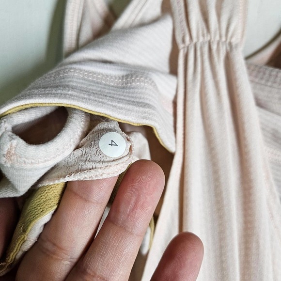 Lululemon No Limits Tank 4 Layered Shelf Bra Pretty Pink Tonka Stripe - Picture 7 of 10